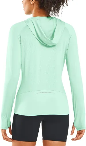ALLZERO Women's Sun Protection Hoodie UPF 50  Long Sleeve with Back Breathable Mesh for Outdoor Fishing Hiking