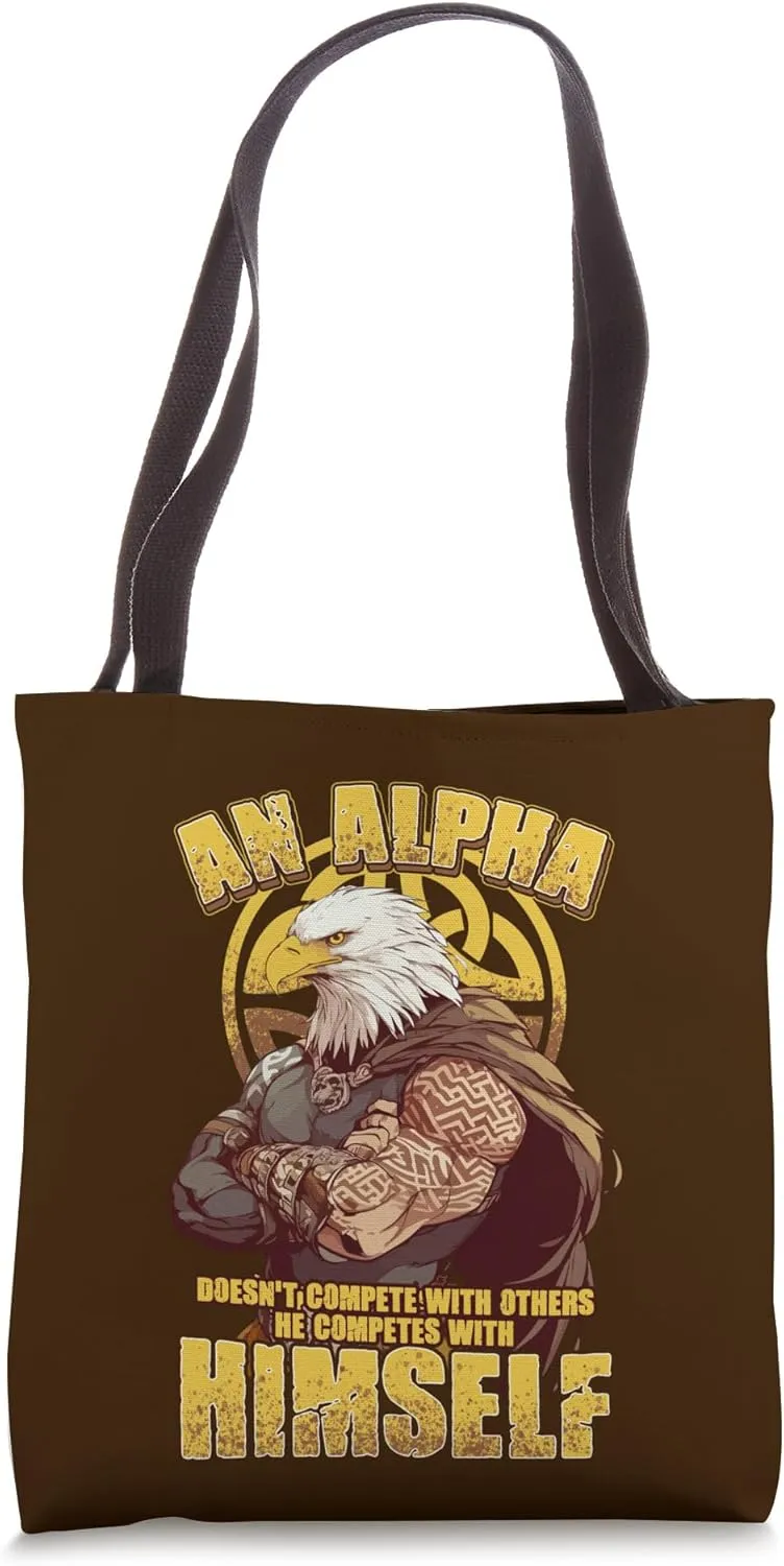 Alpha Mindset Warrior Strength Gym & Fitness Motivation Tote Bag