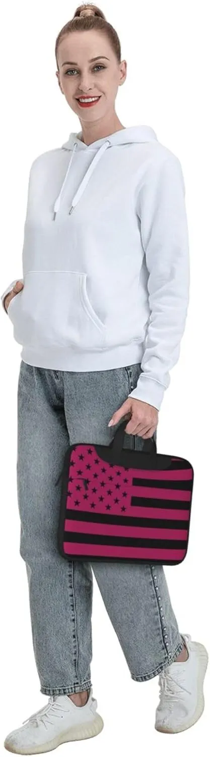 American flag Laptop Shoulder Bag ​for Men Women, Computer Carrying Case Messenger Bag with Strap