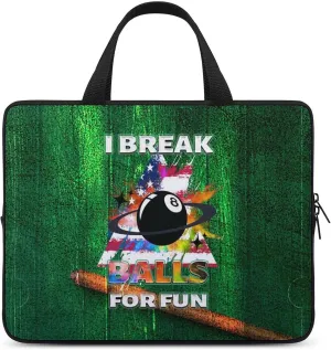 American Flag Splash Billiards Laptop Bag Laptop Case Computer Messenger Bag with Adjustable Shoulder Strap