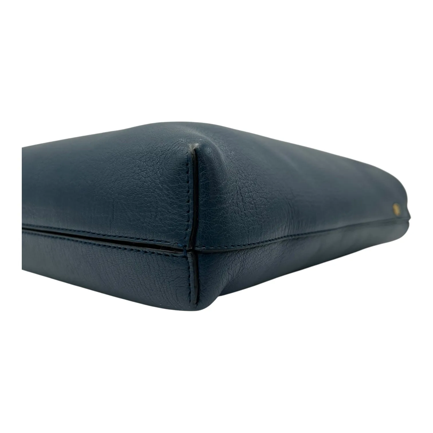 Anagram Blue Crossbody Bag in Calfskin, Gold hardware