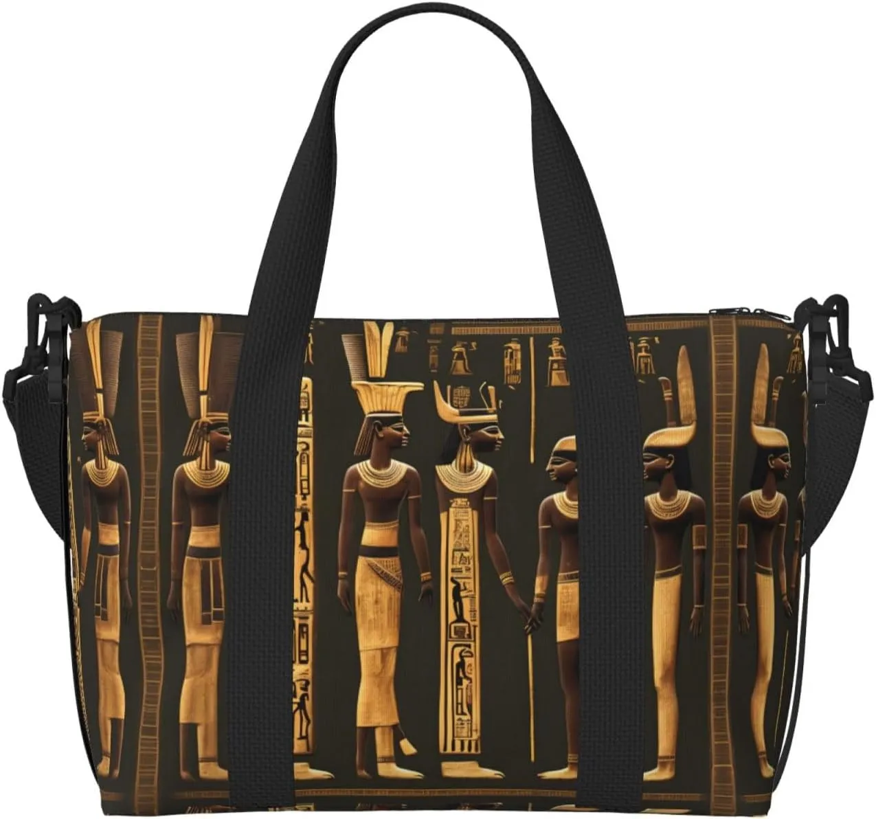 Ancient Egyptian Hieroglyph Print Versatile Travel Gym Carry Bag,Ideal For Business,Sports,Weekend Stays