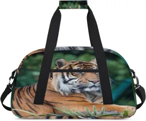Animal Tiger Gym Duffel Bag for Men Women Wild Animals Sports Tote Bag with Adjustable Shoulder Strap for Dance Gymnastics Traveling Outdoor Camping Overnight Stay