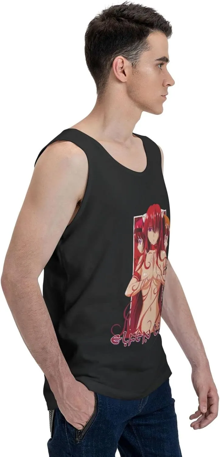 Anime Tank Top Shirt Elfen Lied Lucy Mens Summer Sleeveless T-Shirts Fashion Vest