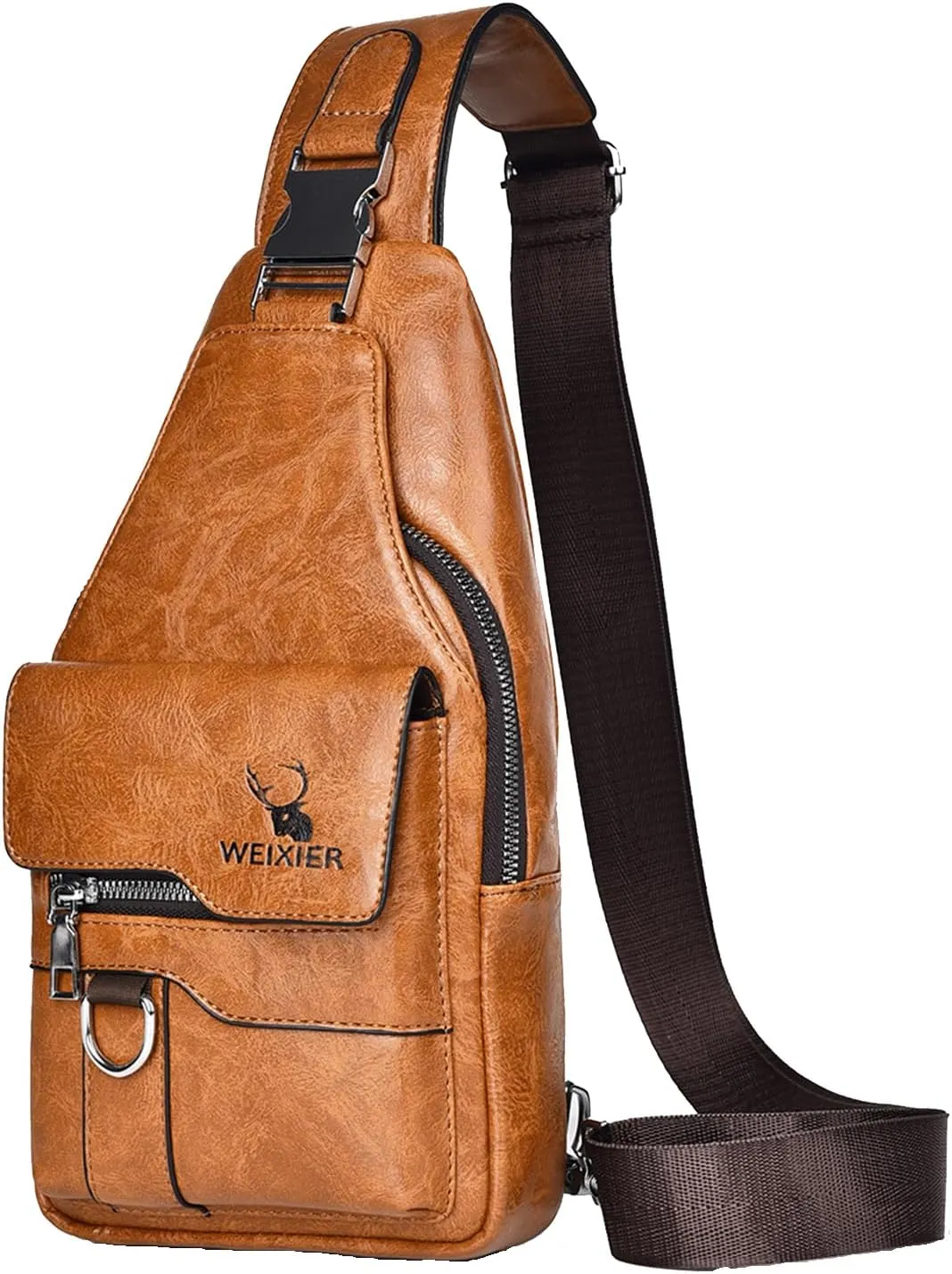 ANPTER Sling Bag for Men Crossbody Chest Bag Over the Shoulder Purse Casual Sling Backpack for Travel Hiking Cycling