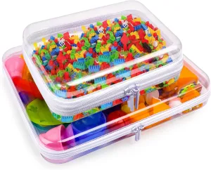 AOBOPLE Clear Hard Shell Zipper Case,Large Toy Storage Bags,Reusable Hard Shell Board Game Storage,Clear Zipper Case Travel Waterproof Organizer Bags for Snacks Toy Intimate