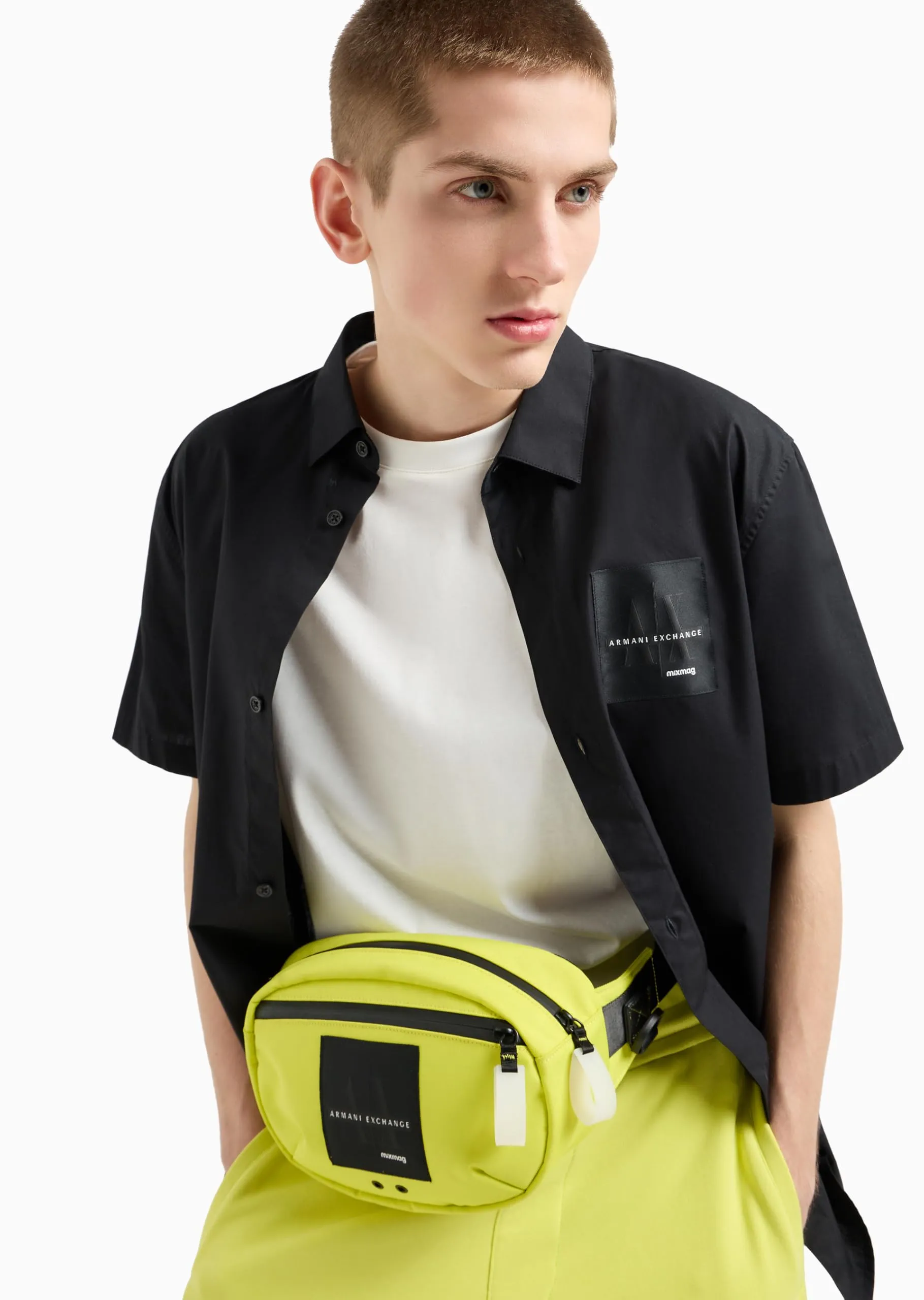 Armani Exchange Men's Limited Edition MixMag Crossbody, Yellow Plum, One Size