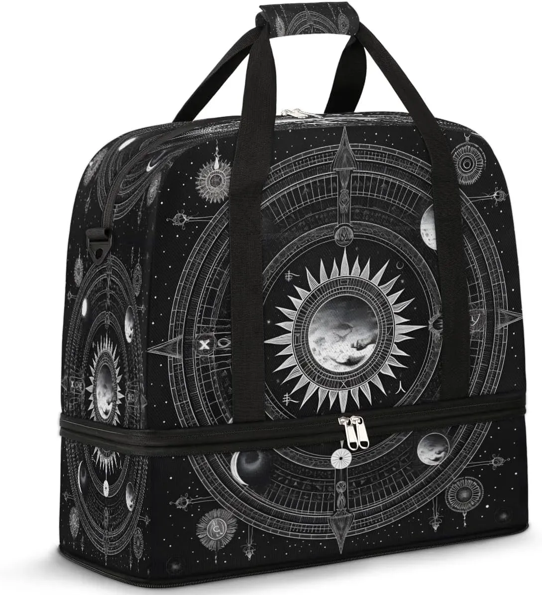Astrological Symbols Chart Travel Duffel Bag, Travel Essentials, Gym Bag for Women, Weekender Overnight Bag With Shoes Compartment, Carry On Bags for Airplanes