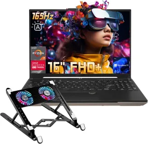 ASUS TUF Pro FA617 (Advantage Edition) AI Gaming Laptop, 16" WUXGA 165Hz, AMD Ryzen 7 7435HS(>i7 1355U), Radeon RX 7600S(>RTX 4060), 64GB DDR5, 2TB SSD, Backlit, Bundle with PCO Notebook Fold Radiator