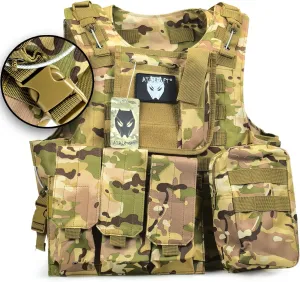 ATAIRSOFT Tactical Vest Airsoft MOLLE RRV Hunting Adjustable Plate Carrier with Pouches