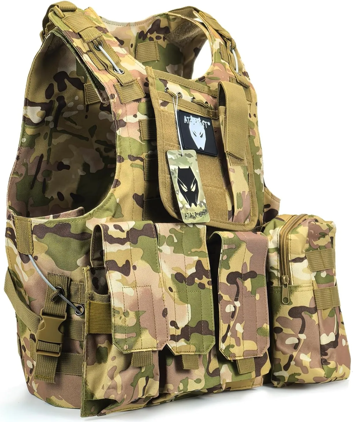 ATAIRSOFT Tactical Vest Airsoft MOLLE RRV Hunting Adjustable Plate Carrier with Pouches