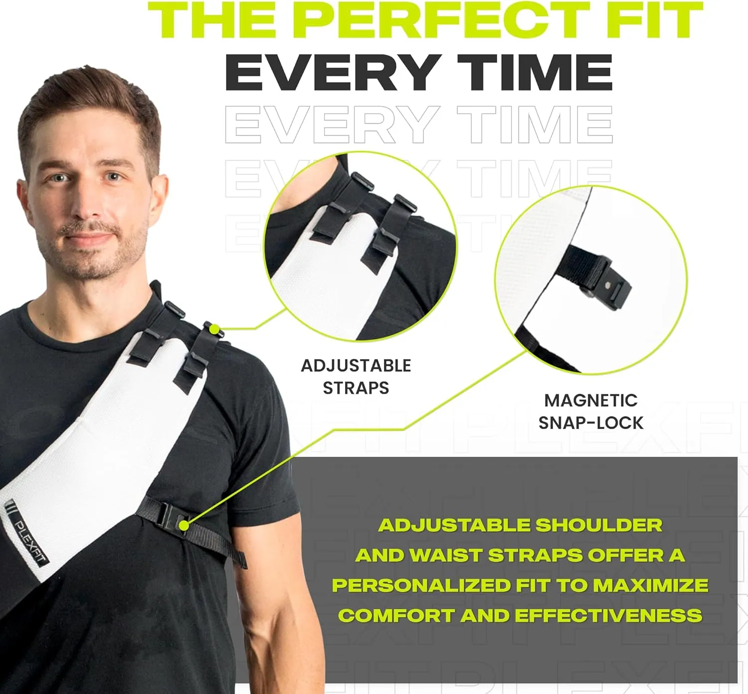 Athletic Arm Sling Class A Medical Device - Shoulder Sling Immobilizer for Injury Support - For Elbow & Wrist Too - Men & Women (Large Left, White & Black)