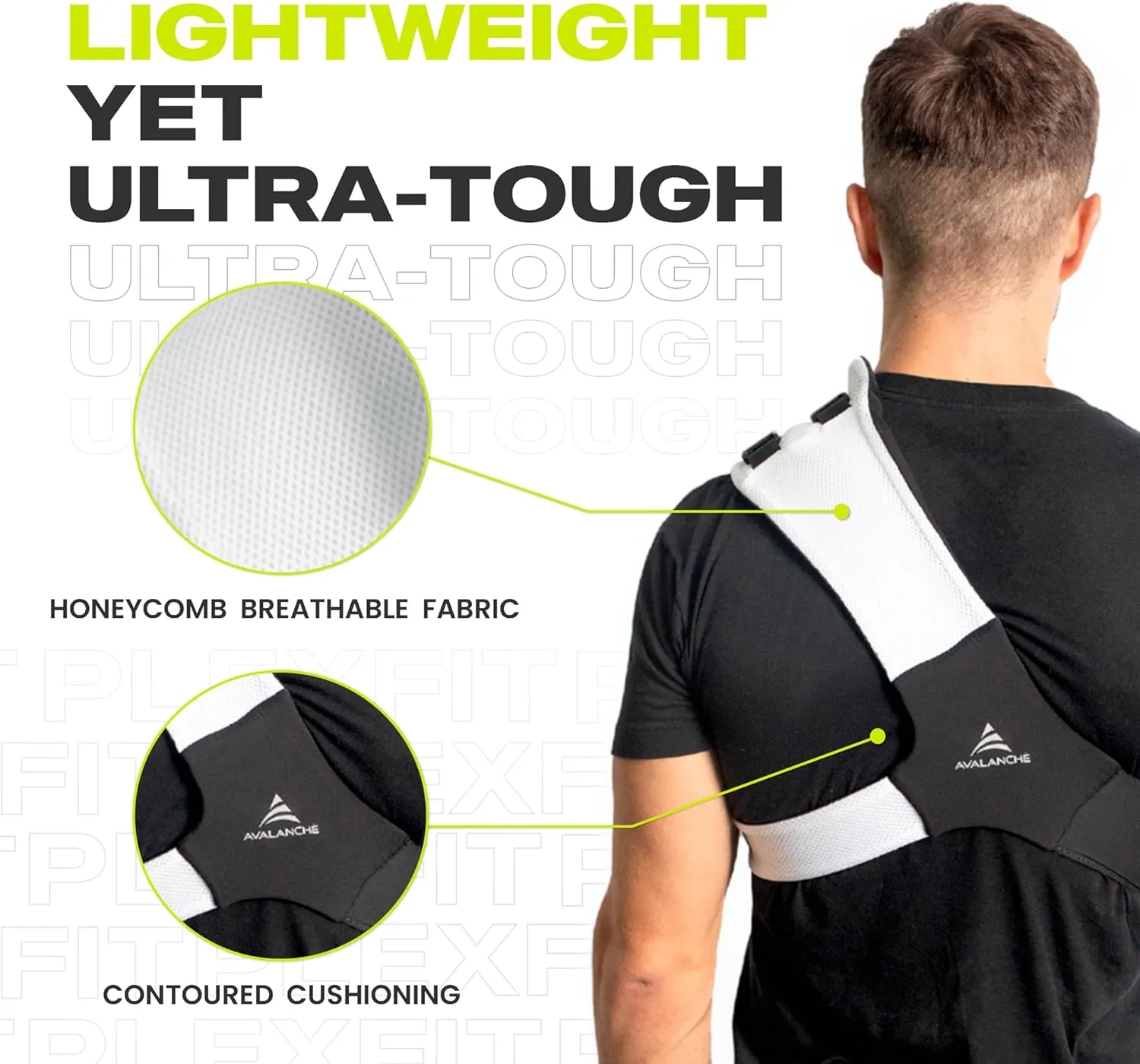 Athletic Arm Sling Class A Medical Device - Shoulder Sling Immobilizer for Injury Support - For Elbow & Wrist Too - Men & Women (Large Left, White & Black)
