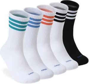Athletic Cotton Crew Socks with Cushioning & Arch Support for Gym & Sports
