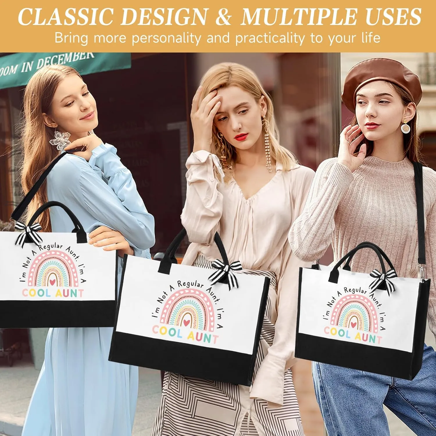 Aunt Gifts, Birthday Gifts for Aunt from Niece Nephew, Best Auntie Gift Ideas Canvas Tote Bag 16 Oz Can Glass Birthday Christmas Mothers Day Thank You Gift Baskets for Women