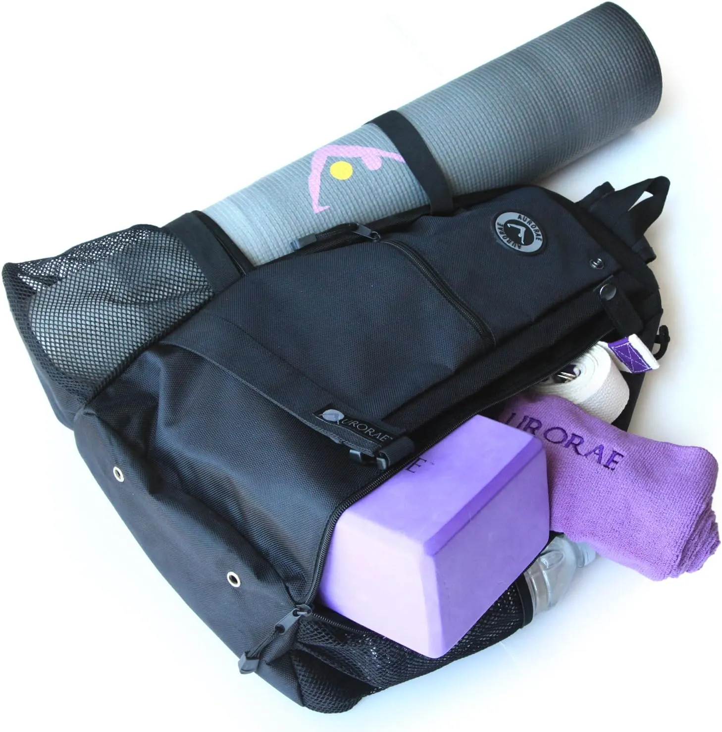 AURORAE Yoga Mat/Gym Cross-body Travel Sling Back Pack. Mat sold separately.