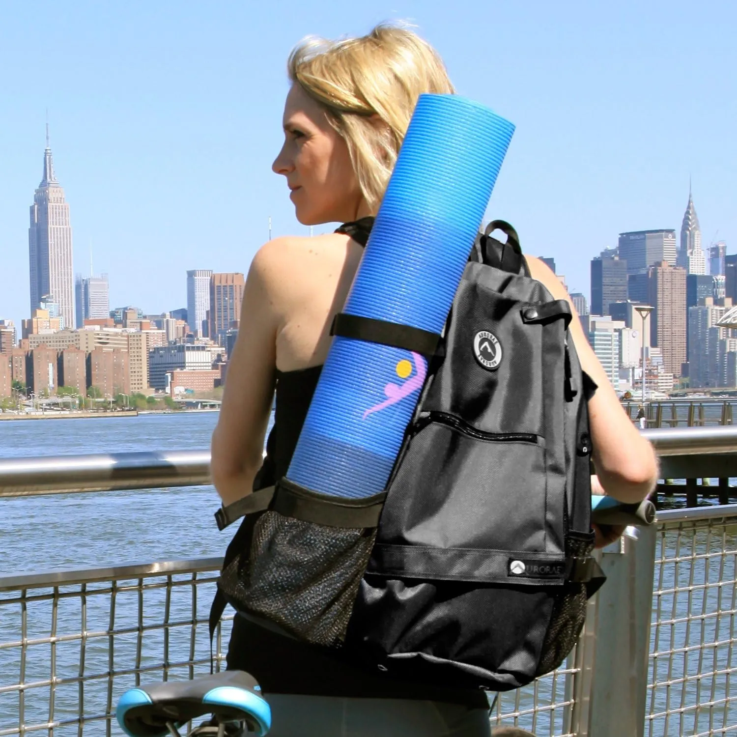 AURORAE Yoga Mat/Gym Cross-body Travel Sling Back Pack. Mat sold separately.