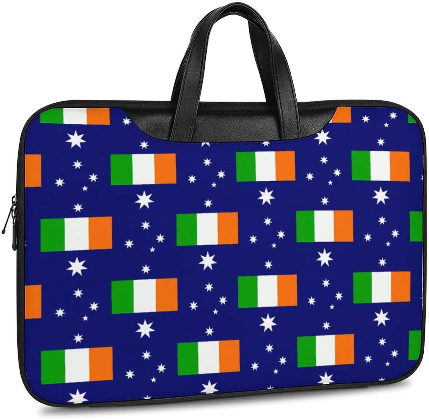 Australia & Ireland Friendship Flag Laptop Sleeve Bag Protective Case Handbag With Shoulder Strap for Computer 10-17 Inch