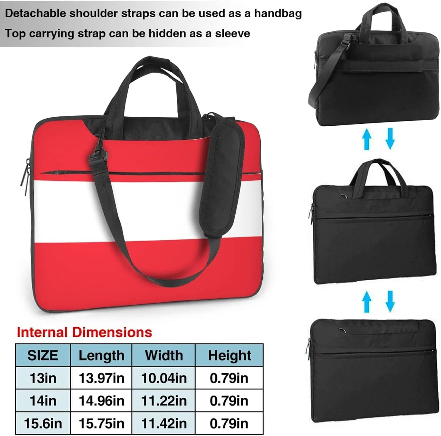 Austrian flag Print Laptop Bag - Stylish Messenger Bag and Laptop Case for Men and WomenShoulder Strap