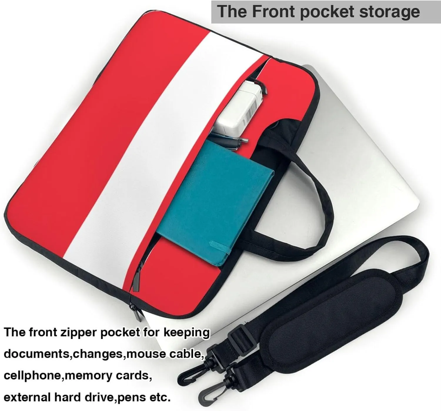 Austrian flag Print Laptop Bag - Stylish Messenger Bag and Laptop Case for Men and WomenShoulder Strap