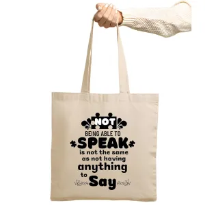 Autism Awareness Gift for Non Verbal People Natural White Multicolor Canvas Tote Bag