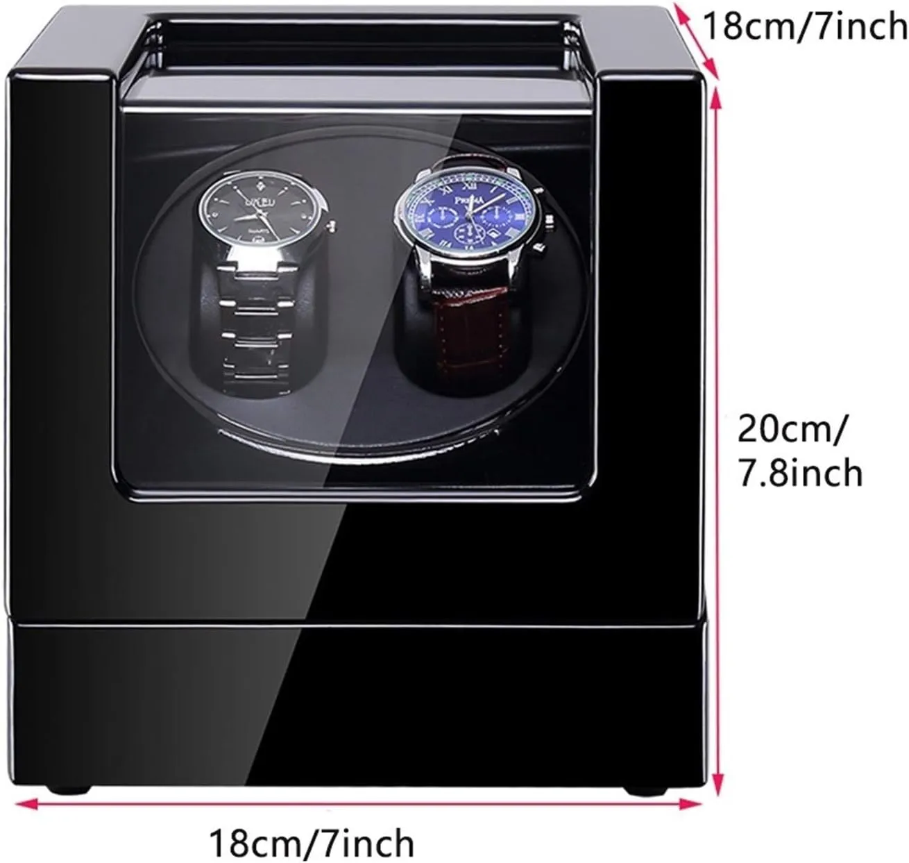 Automatic Watch Winder with Led Illumination Watch Winder Box Black Piano Paint Exterior Quiet Motor Dual Power Supply,2 3