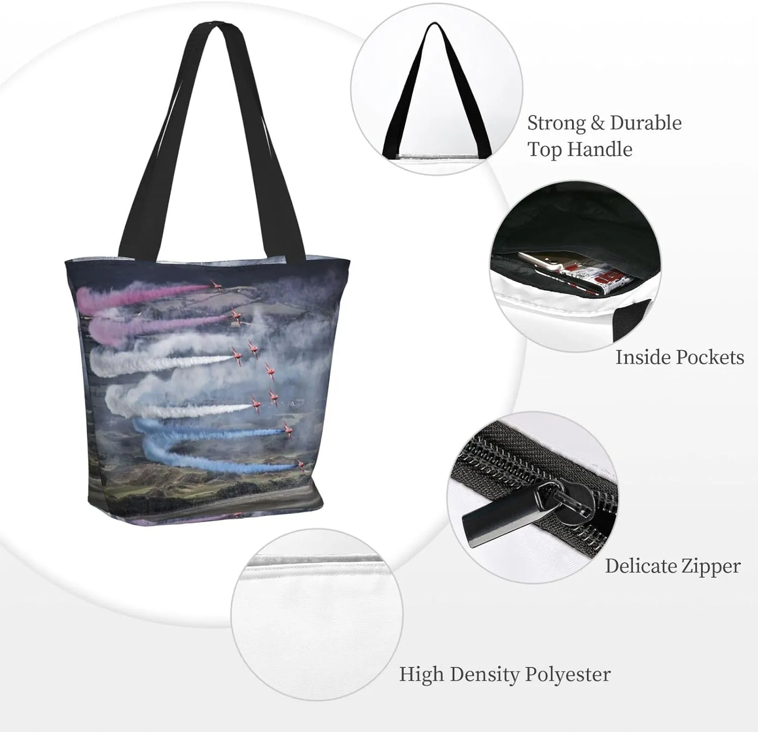 Automotive Black Car Dark Tote Bag for Women, Travel Tote Handbags for Gym