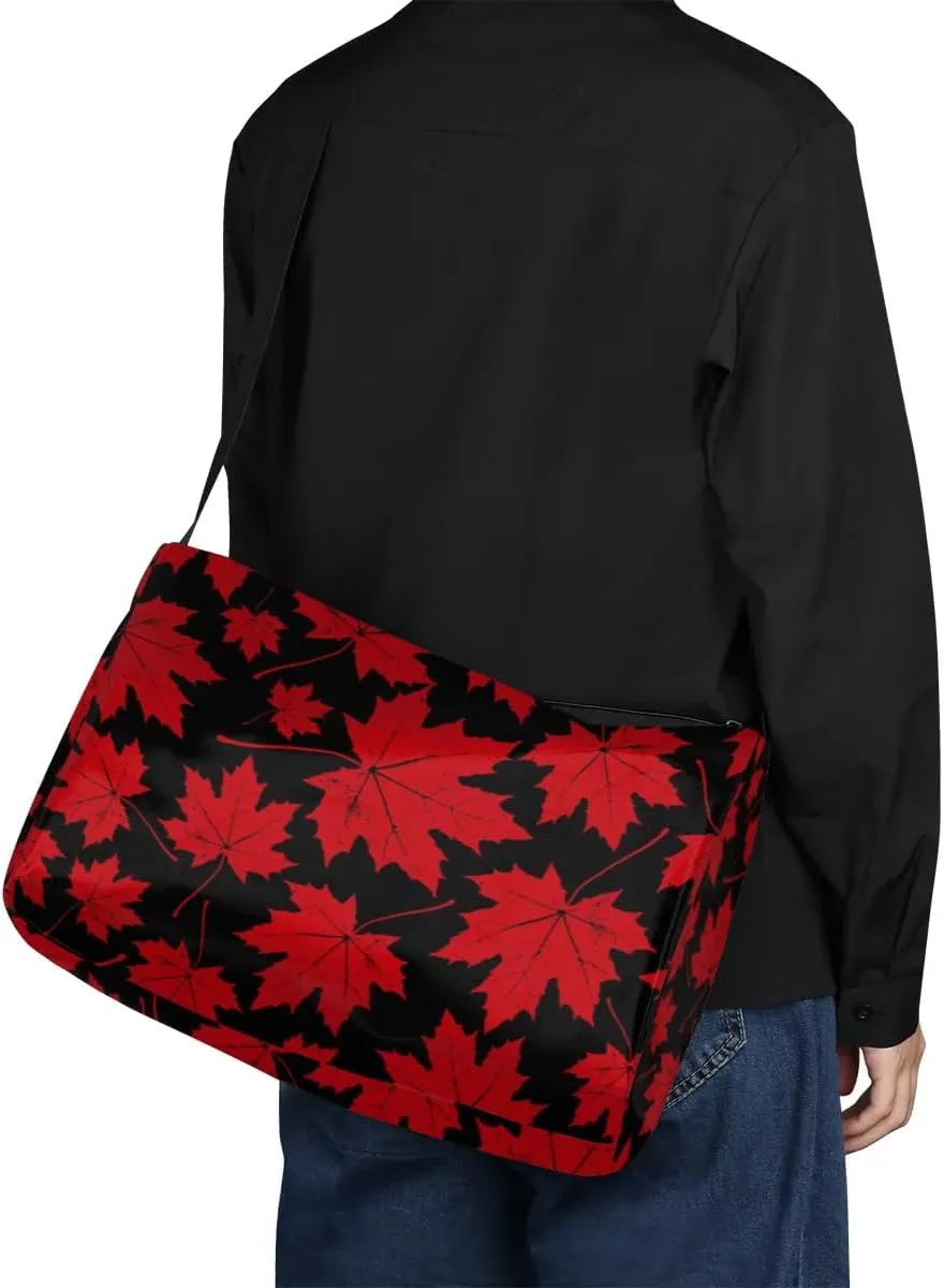 Autumn Red Maple Leaf Small Gym Bag for Men Women Workout Sport Duffle Bag Waterproof Weekender Overnight Bag Lightweight Carry on Tote Bag Crossbody Shoulder Travel Bag for Swim Yoge Dance