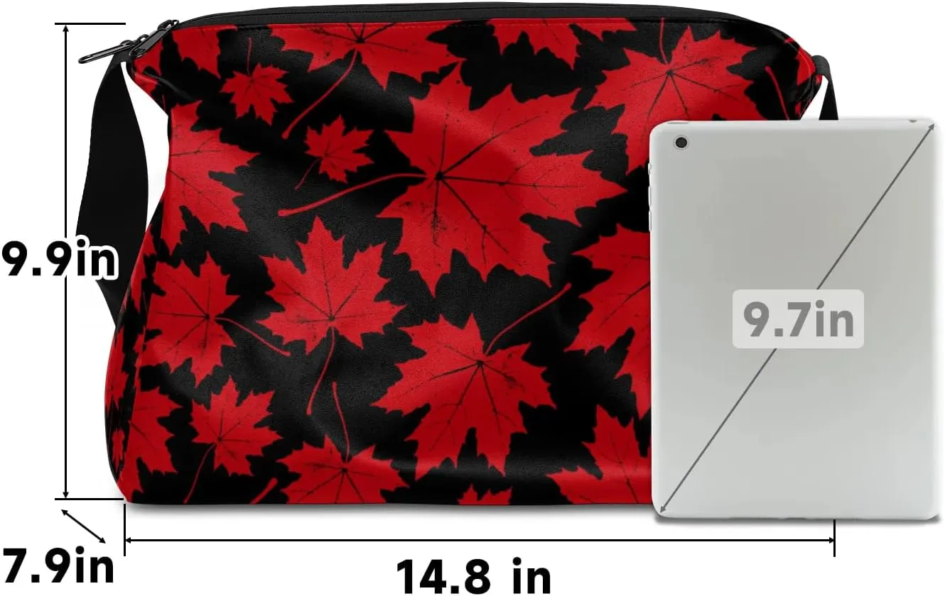 Autumn Red Maple Leaf Small Gym Bag for Men Women Workout Sport Duffle Bag Waterproof Weekender Overnight Bag Lightweight Carry on Tote Bag Crossbody Shoulder Travel Bag for Swim Yoge Dance
