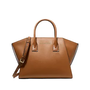 Avril Large Leather Top-Zip Satchel Luggage