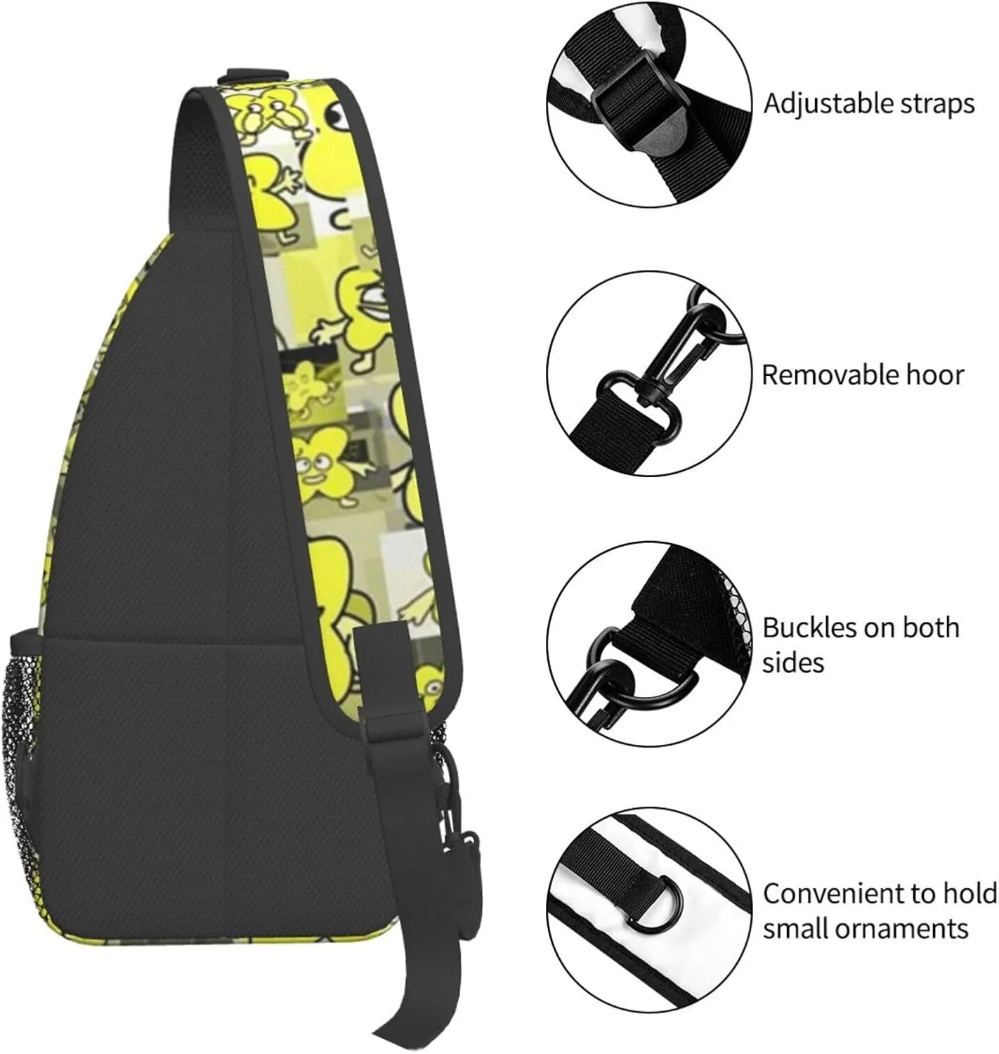 B-fdi Fashion Casual Crossbody Bag Chest Bag Sling Bag Travel Daypack For Women Men Black