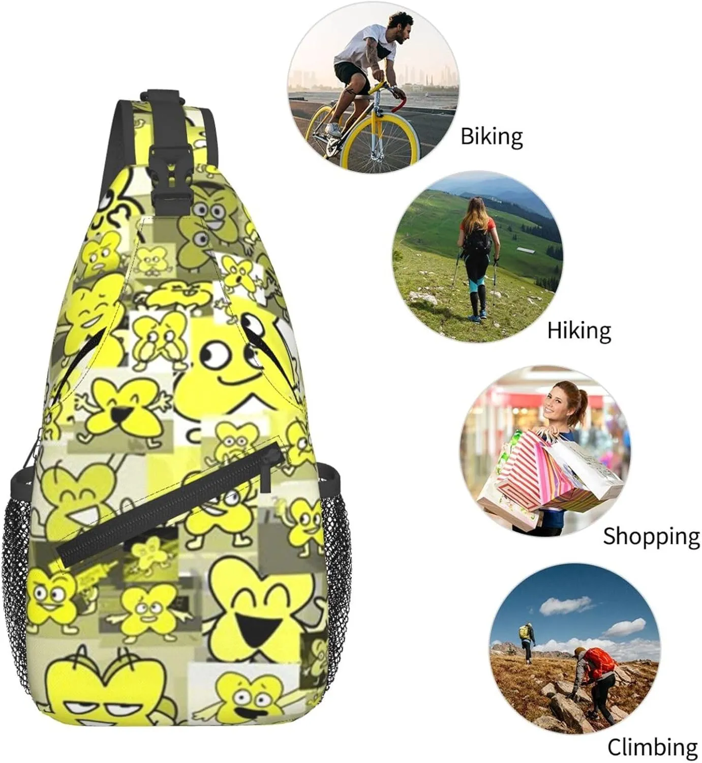 B-fdi Fashion Casual Crossbody Bag Chest Bag Sling Bag Travel Daypack For Women Men Black