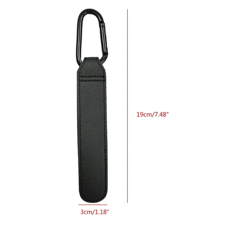 Baby Stroller Hooks Clips for Diaper Bags - Aluminum Alloy Carabiner Accessory with PU Leather