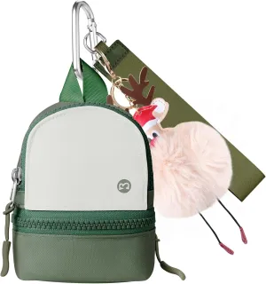 Babysun Mini Backpack Keychain Wristlet Pouch Small Change Coin Purse Cute Zipper Wallet With 3 RFID Card Slots For Women/Men Airpods Cosmetics