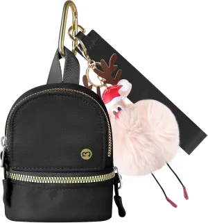 Babysun Mini Backpack Keychain Wristlet Pouch Small Change Coin Purse Cute Zipper Wallet With 3 RFID Card Slots For Women/Men Airpods Cosmetics