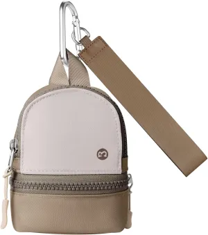 Babysun Mini Backpack Keychain Wristlet Pouch Small Change Coin Purse Cute Zipper Wallet With 3 RFID Card Slots For Women/Men Airpods Cosmetics