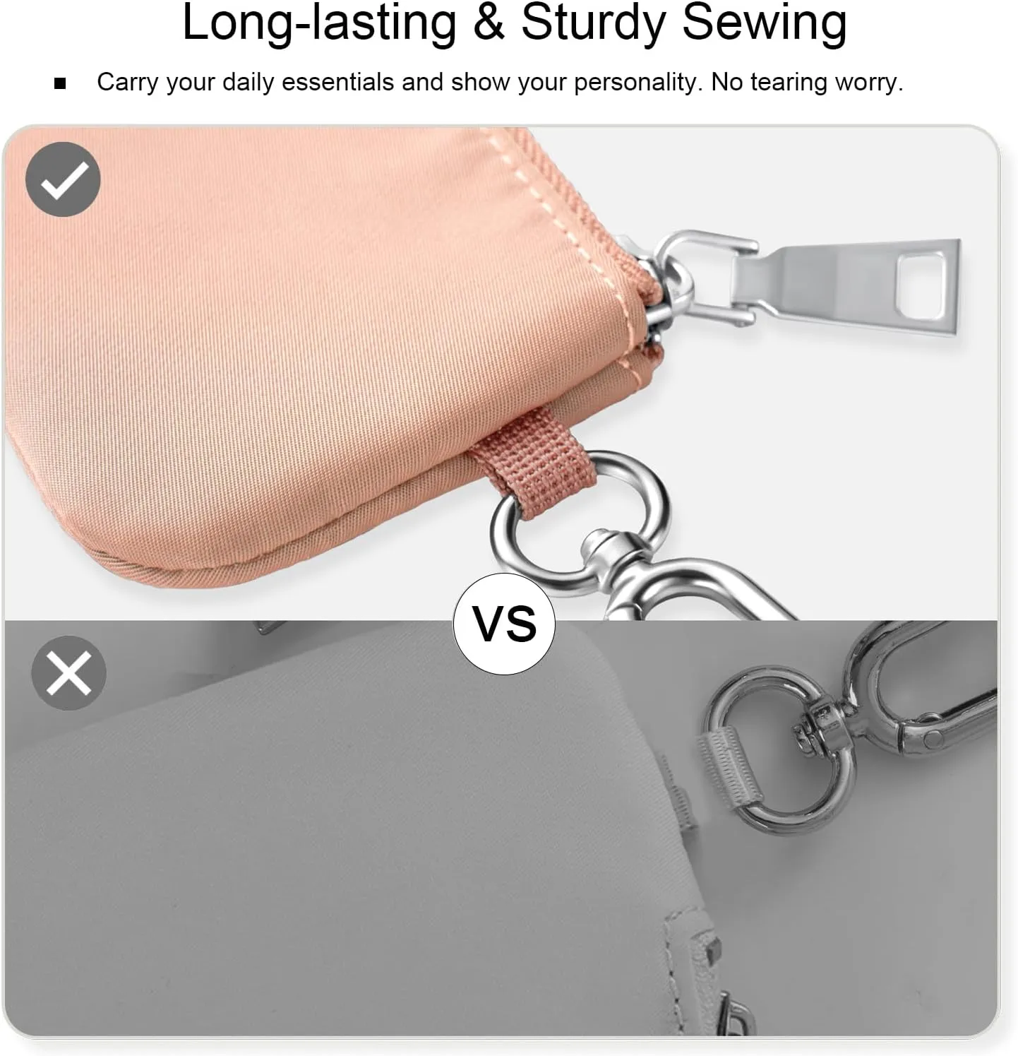 Babysun Mini Zip Around Dual Pouch Wristlet With 2 Straps Wristlet Keychain Wallet for Women Coin Purse Small Cute for Teen Girl