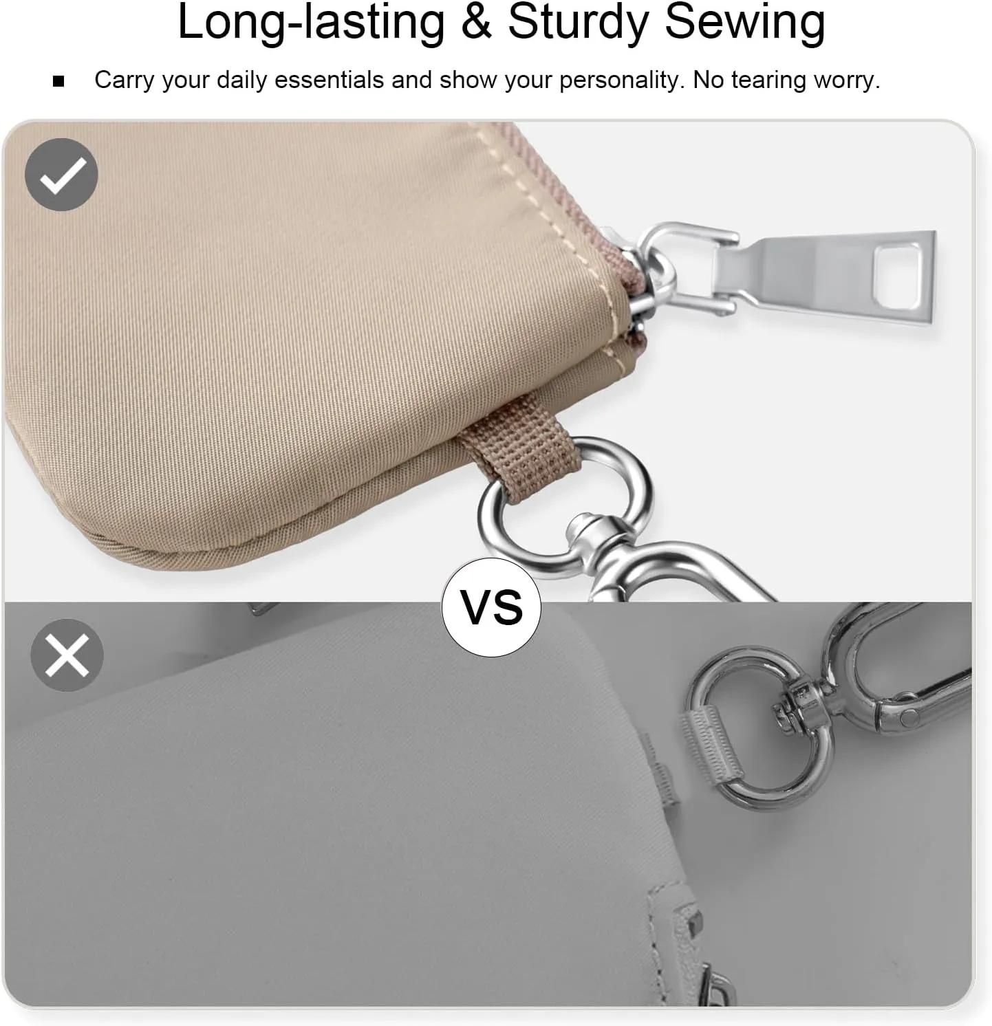 Babysun Mini Zip Around Dual Pouch Wristlet With 2 Straps Wristlet Keychain Wallet for Women Coin Purse Small Cute for Teen Girl