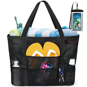 Bag Rope for Bag Mesh Wicker Tote Mesh with Pockets Handles, 9 Contains Oversized Tote Bag Women (Black) Verified seller Small Global express Beach Beach