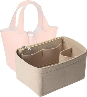 Bag Wallet Organizer -picotin bag organizer 26 Bucket Bag Liner Bag Zipper Lid Liner Organizer 1008Khaki-A-L