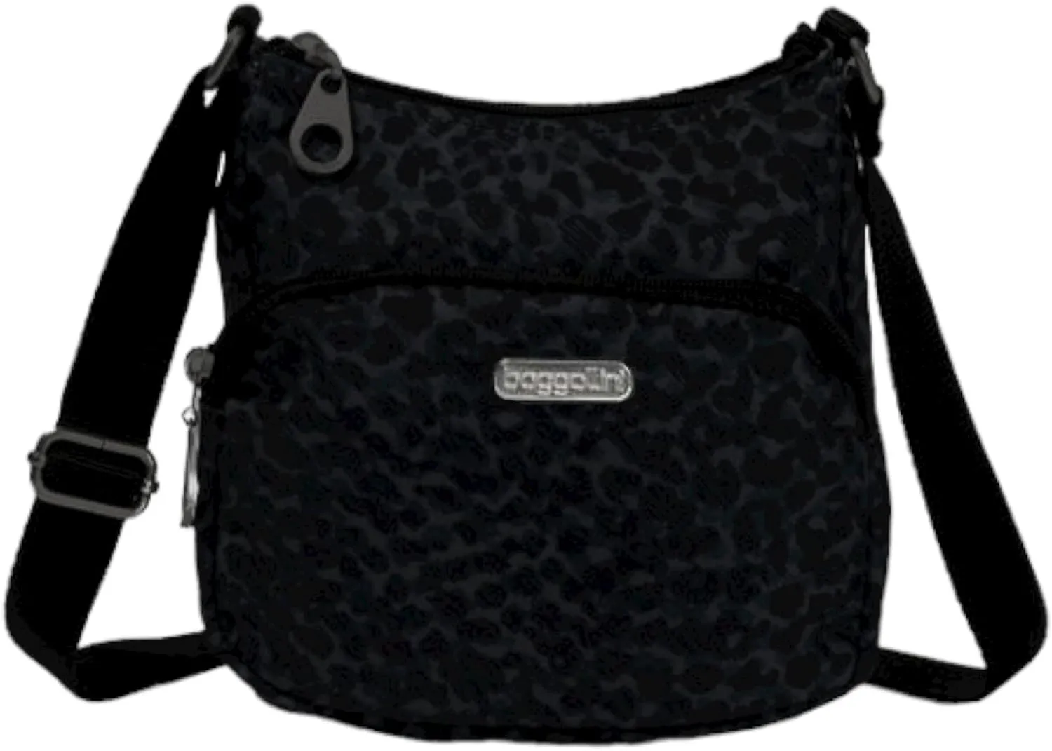 Baggallini Joey Bagg Crossbody Bag, Black Cheetah