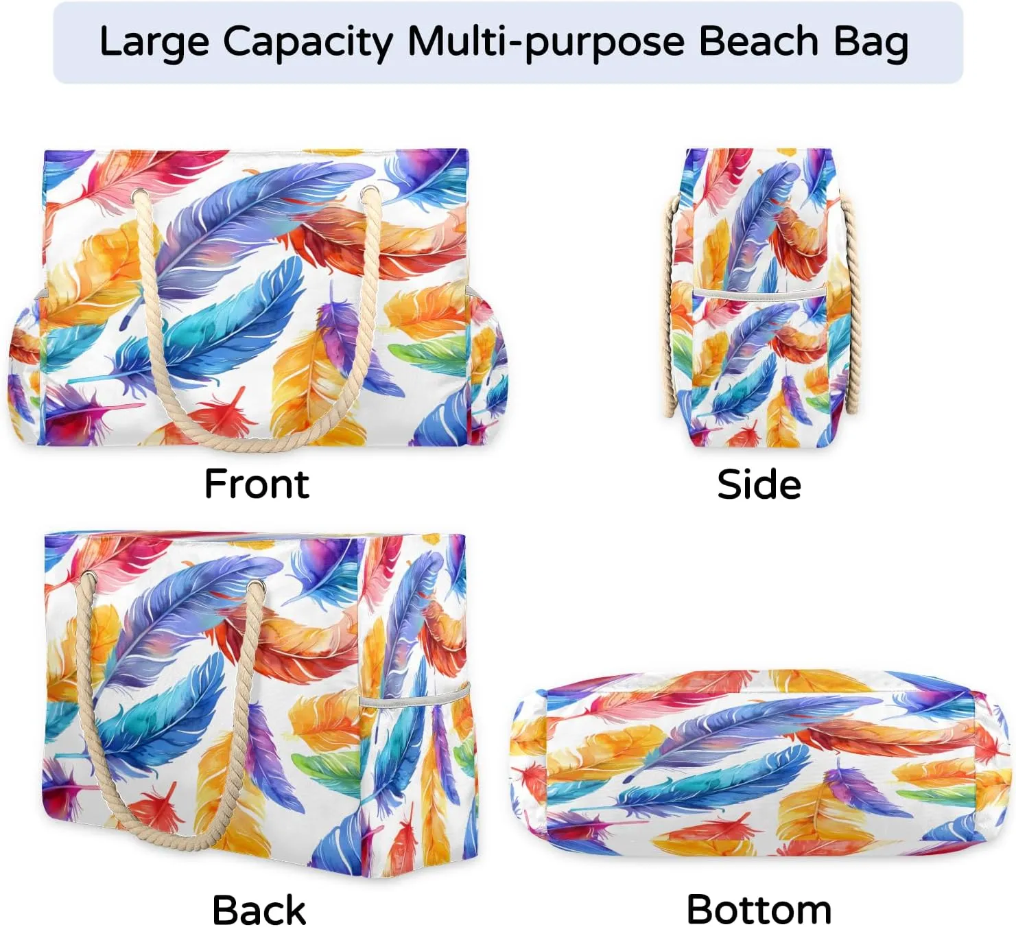Bags for Women, Large Waterproof Beach Tote Bag for Gym Grocery Travel