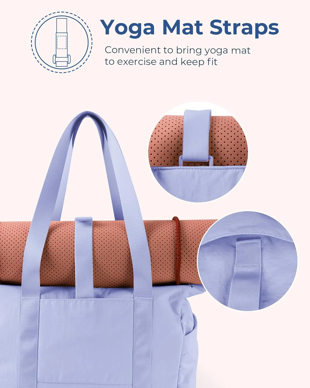 BAGSMART Tote Bag for Women with Zipper, Gym Tote with Compartments, Work Tote Nurse Dance Yoga Bag for Sport, Travel