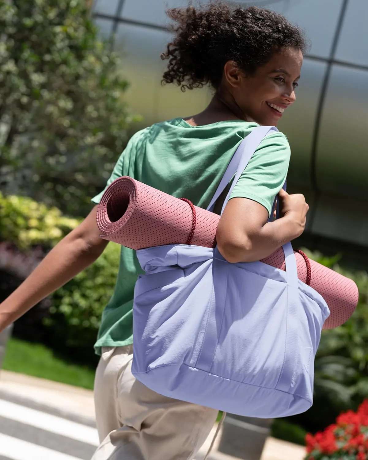 BAGSMART Tote Bag for Women with Zipper, Gym Tote with Compartments, Work Tote Nurse Dance Yoga Bag for Sport, Travel