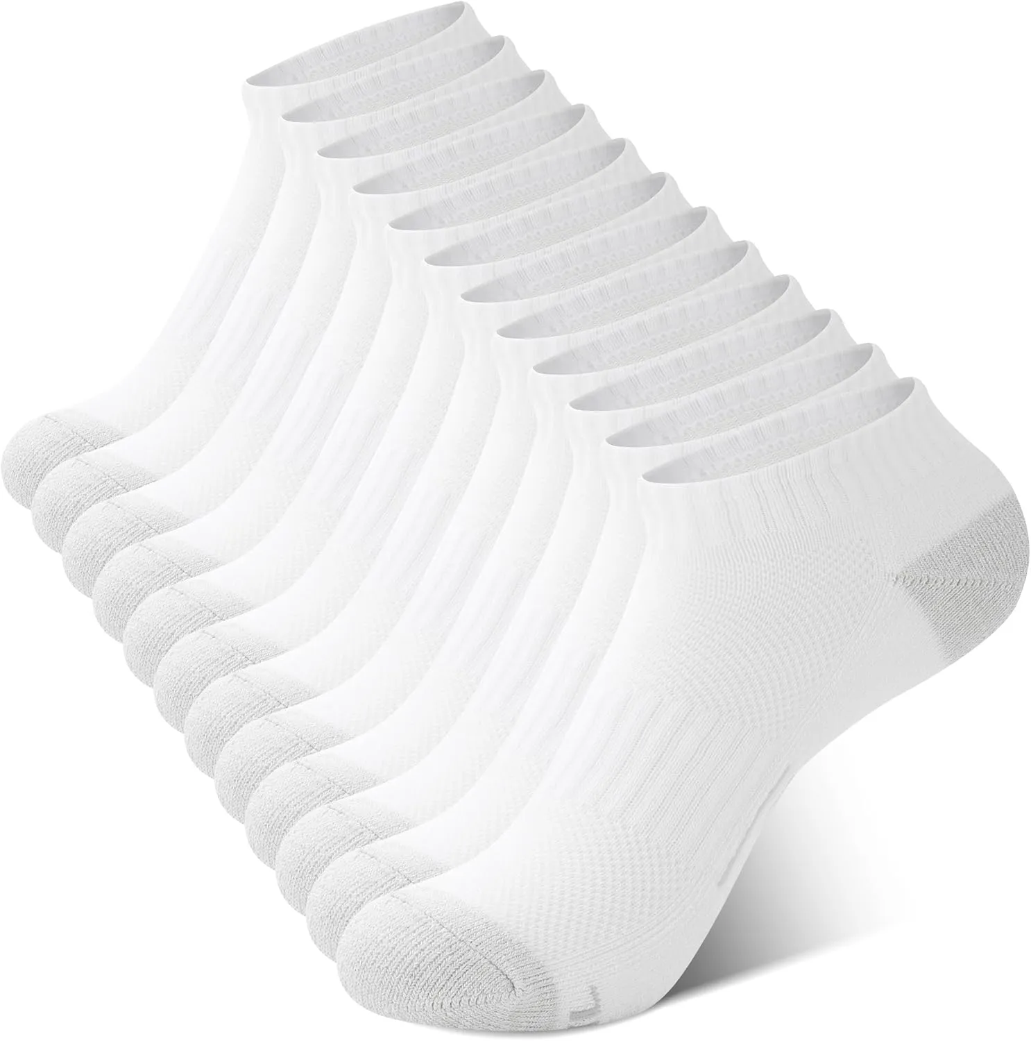 BAMBOO COOL Women's Ankle Socks Athletic Cushioned Moisture Wicking For Ladies, Running Socks Arch Support Breathable, 6 Pack