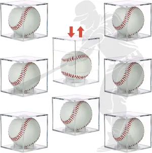Baseball Case Display Case, 8 Pack Baseball Holder UV Resistant, Prevents UV Rays from Changing The Ball or Autograph Color, Fits Official Size Ball