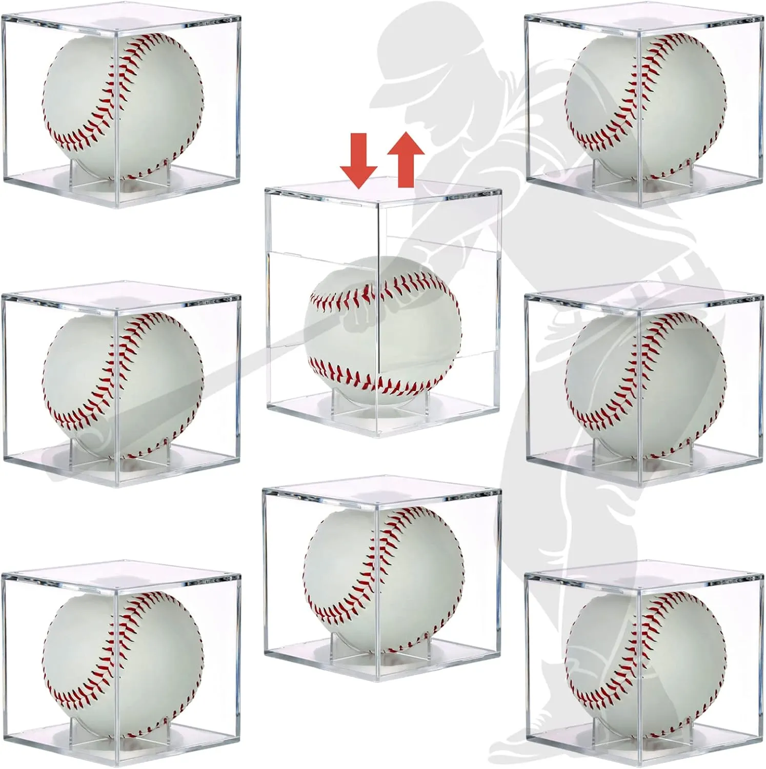 Baseball Case Display Case, 8 Pack Baseball Holder UV Resistant, Prevents UV Rays from Changing The Ball or Autograph Color, Fits Official Size Ball