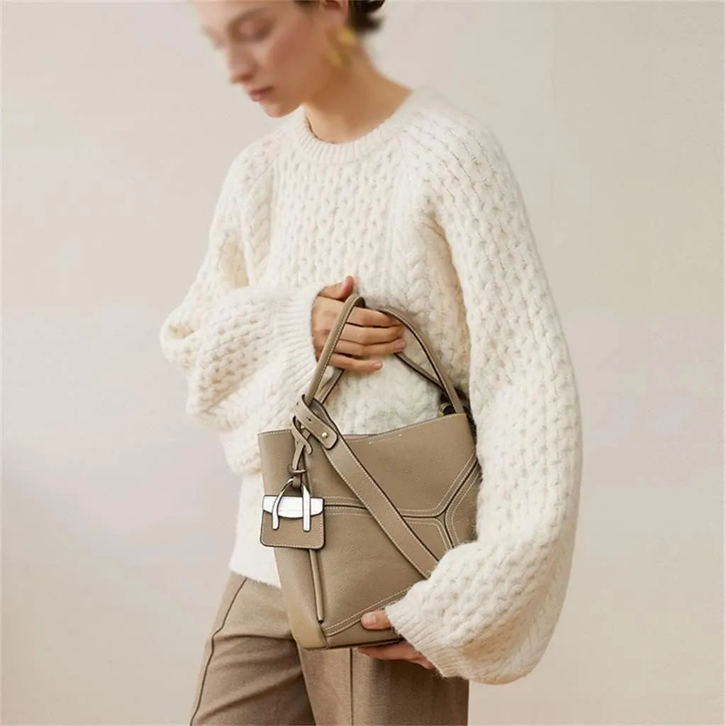 Basket Texture Tote Bag Design Sigle Shoulder Portable Cross-Body Commuting Bag