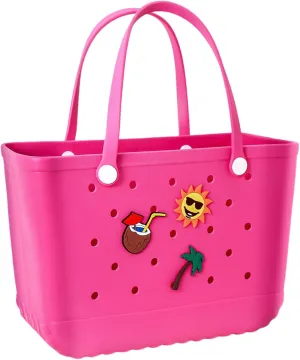 Beach Bag Rubber Beach Tote Bag- Rubber Tote Bags Waterproof Handbag for Women, Extra Large Travel Bag for Pool Boat Sports