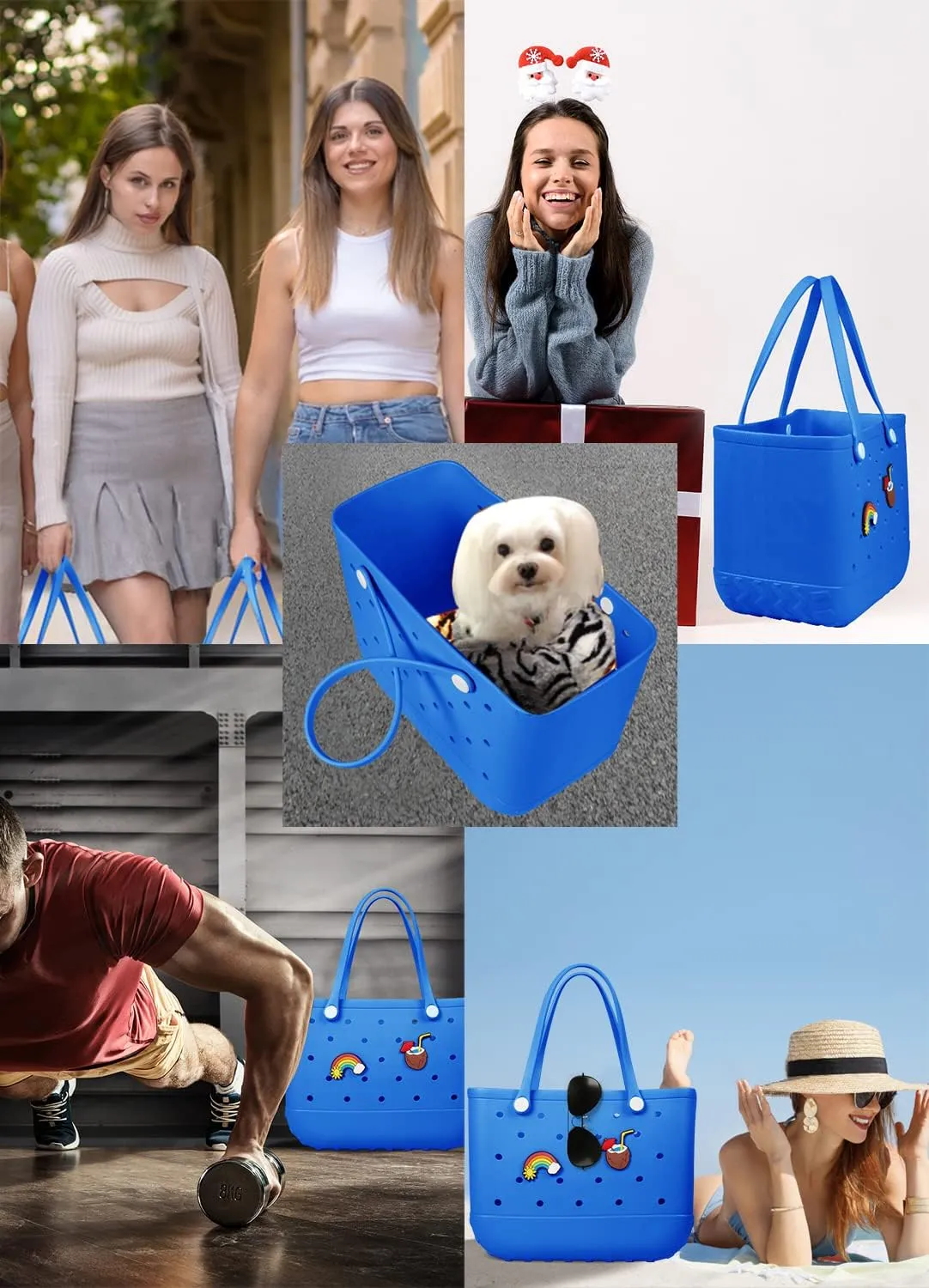 Beach Bag Rubber Tote Bag Waterproof Travel Bags for Women Washable Tote Bag Handbag for Sports Beach Market Pool